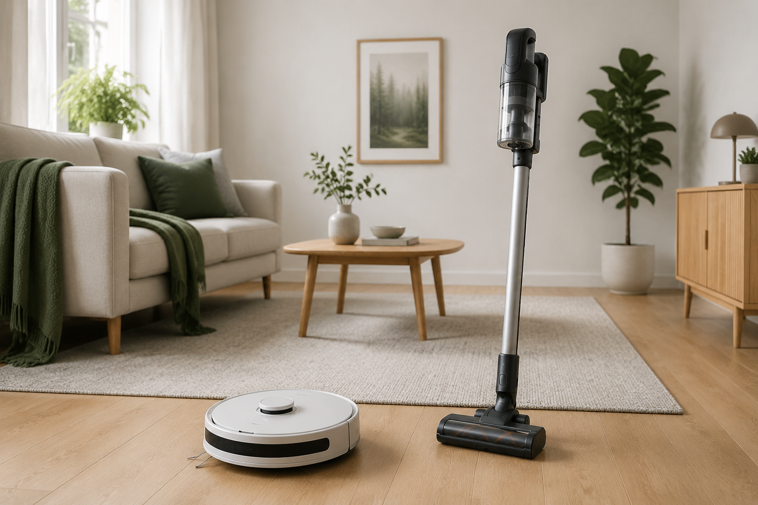 Robotdammsugare jämförs med skaftdammsugare