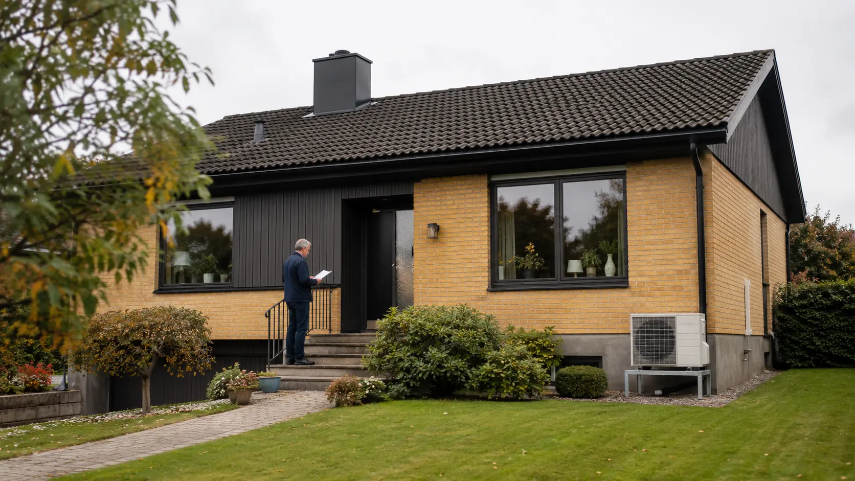 Villa med energieffektiva förbättringar som illustrerar energibidraget Villaeffekten